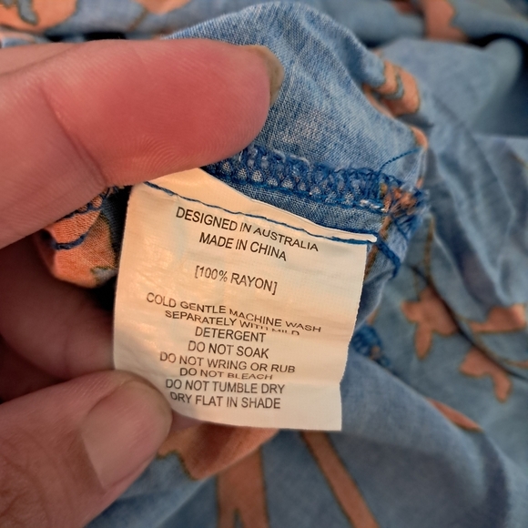 Anthropologie Abel the Label Strapless Maxi Dress – Blue & Orange Floral – Boho - Picture 9 of 10